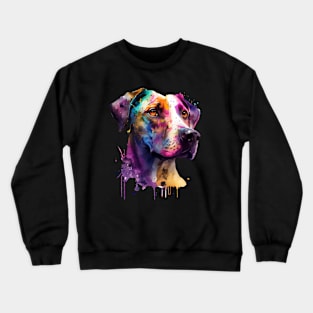 Great Dane Dog Colourful Art | Watercolor Painting of the Great Dane Crewneck Sweatshirt